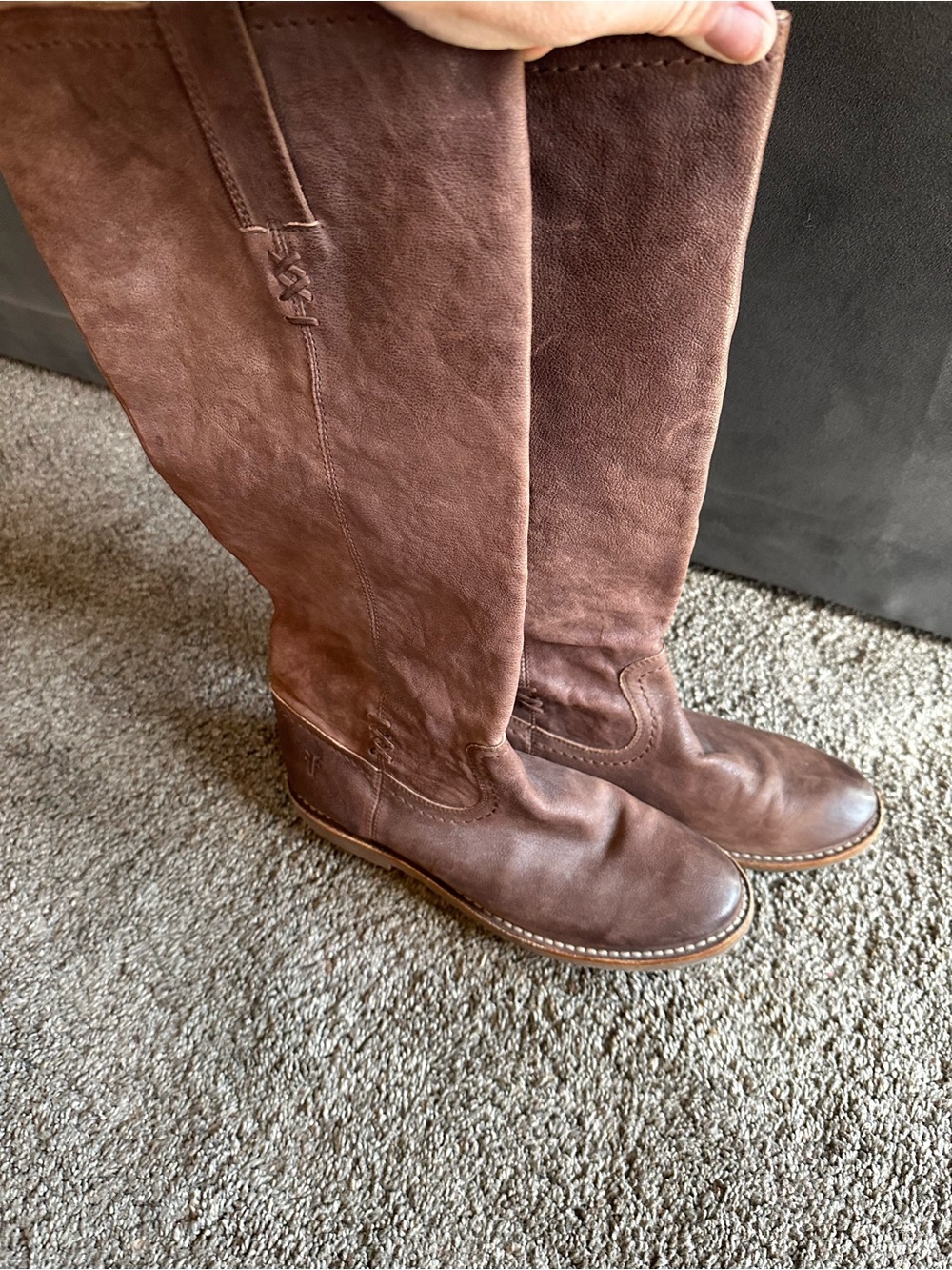 Frye Tall Brown Leather Riding Boots